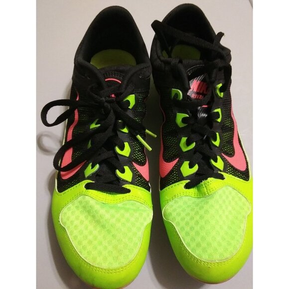 Nike 616312 rival MD women size 10 neon green racing metal spikes sneaker shoes - Picture 2 of 9